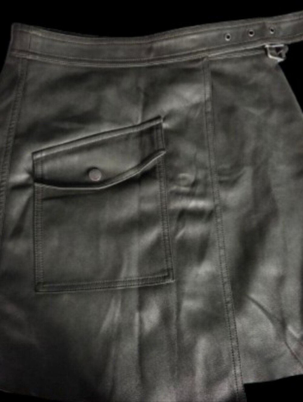Noisy May Black Faux Leather Mini Skirt with Front Pocket